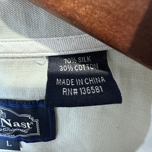 Nat Nast Luxury Originals Silk Blend Button-Up Shirt Size L Palm Leaf Pattern - Picture 6 of 6